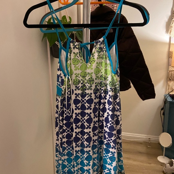 Blue and green patterned dress - Picture 2 of 2